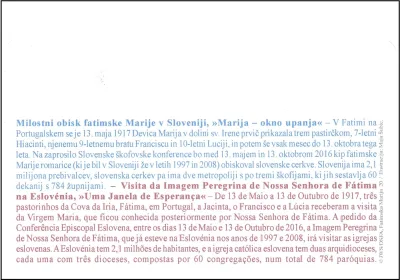 MILOSTNI OBISK FATIMSKE MARIJE